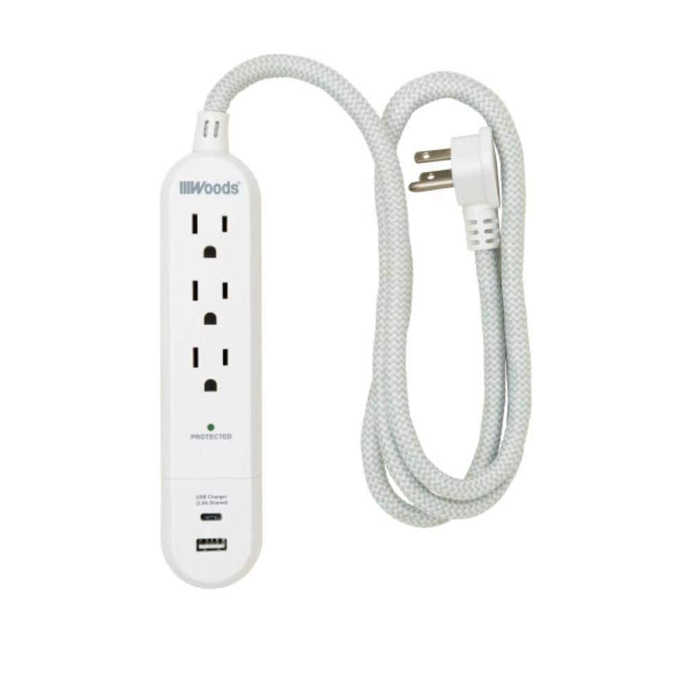 4 ft. 3-Outlet Surge Protector with 3.9A USB-A&C Charger price history on PriceWatchPro