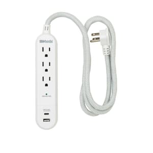4 ft. 3-Outlet Surge Protector with 3.9A USB-A&C Charger