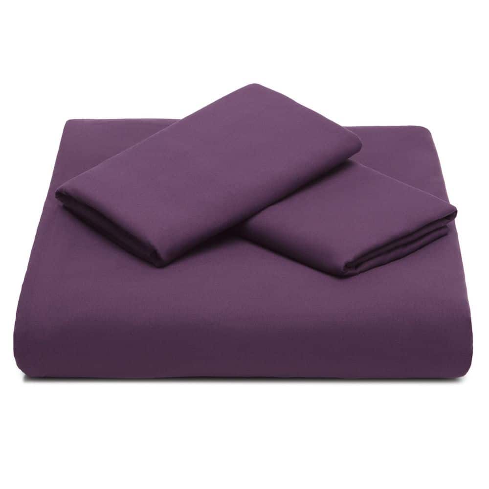 Aubergine Queen Ultra Soft Microfiber 3-Piece Duvet Cover Set