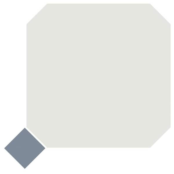 Merola Tile Vaudeville Octagon Nacar with Taco Azzuro 8 in. x 8 in. Porcelain Floor and Wall Take Home Tile Sample