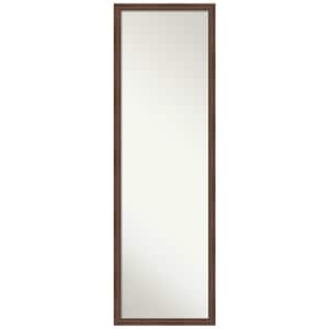 Florence Medium Brown 15.75 in. x 49.75 in. Non-Beveled Casual Rectangle Framed Full Length on the Door Mirror in Brown