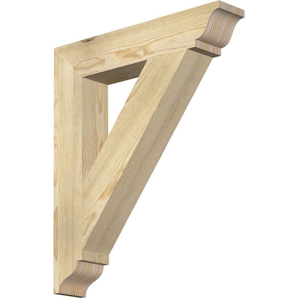 Ekena Millwork 4 in. x 26 in. x 22 in. Douglas Fir Traditional Rough Sawn Bracket