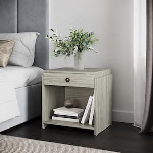 Sydney Top Drawer Cubby Style Barnwood Grey Nightstand