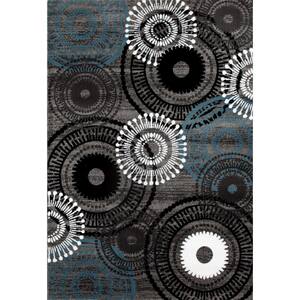 Contemporary Circles Blue Gray 6 ft. 6 in. x 9 ft. Area Rug