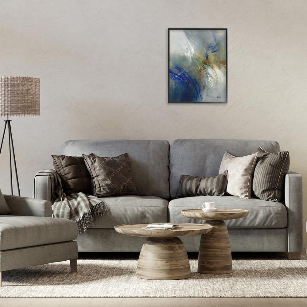Blue & Neutrals Distortion by K. Nari Black Framed Abstract Giclee Art Print 20 in. x 16 in. price history on PriceWatchPro