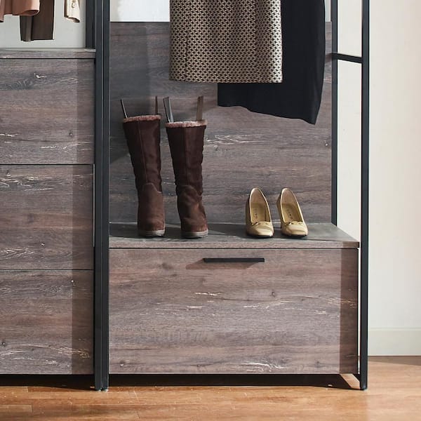 Choco closet◎　1120 Klair Living Monica 96 in. W Rustic Gray Walk-in Wood Closet
