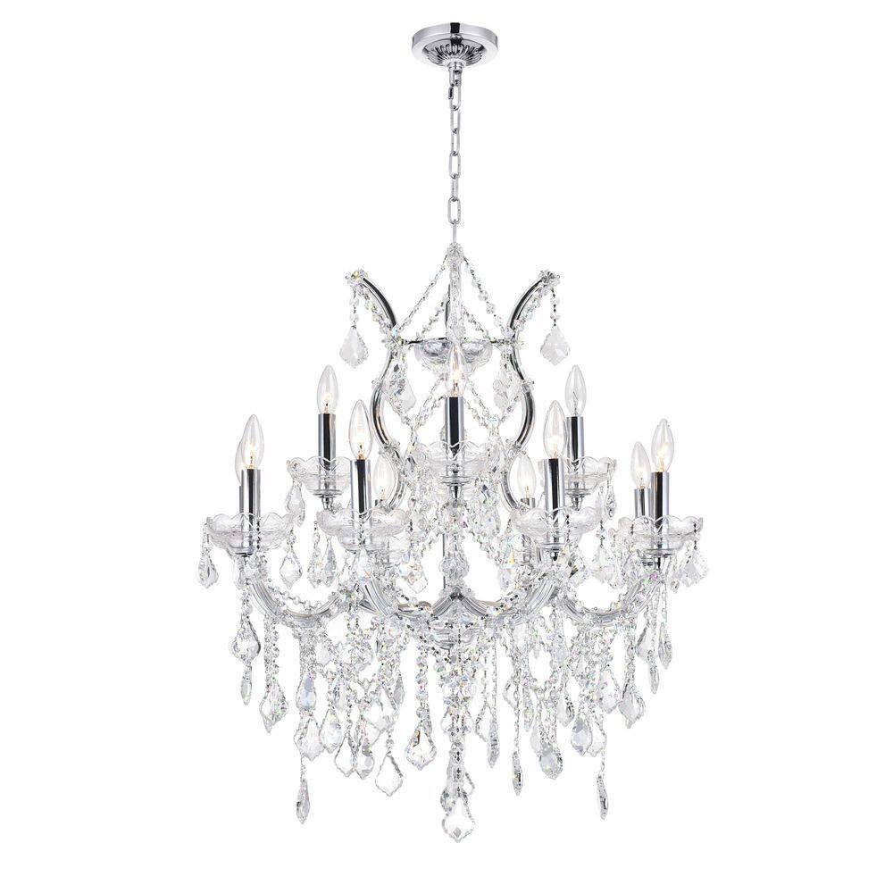 CWI Lighting Maria Theresa 13-Light Chrome Indoor Chandelier With Glass ...