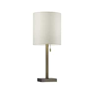 22 in. Gray Standard Light Bulb Bedside Table Lamp