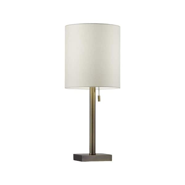 HomeRoots 22 in. Gray Standard Light Bulb Bedside Table Lamp