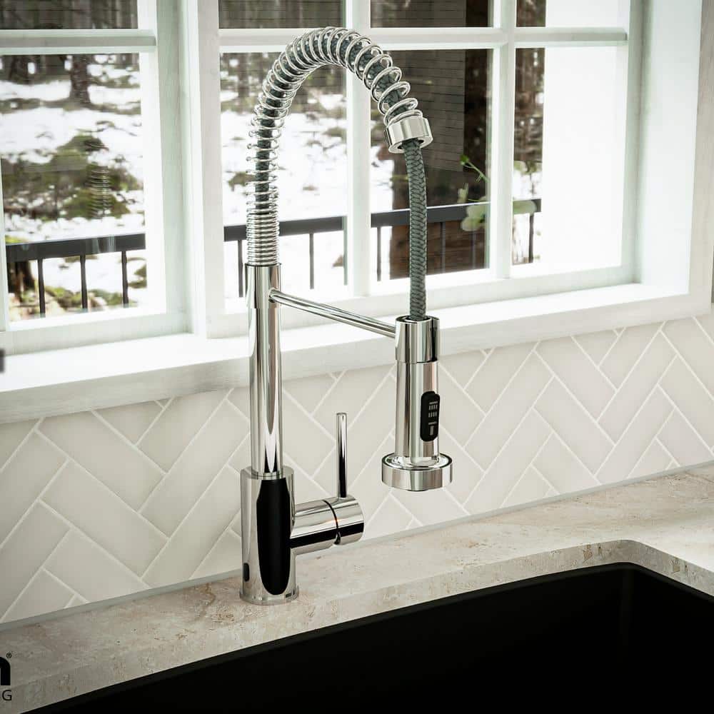 Chrome Touchless Pull-Down Kitchen Faucet with Spray