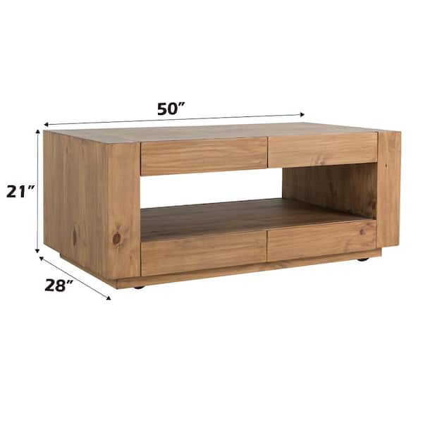Acme Furniture Harlan 50 in. Oak Rectangle Wood Coffee Table