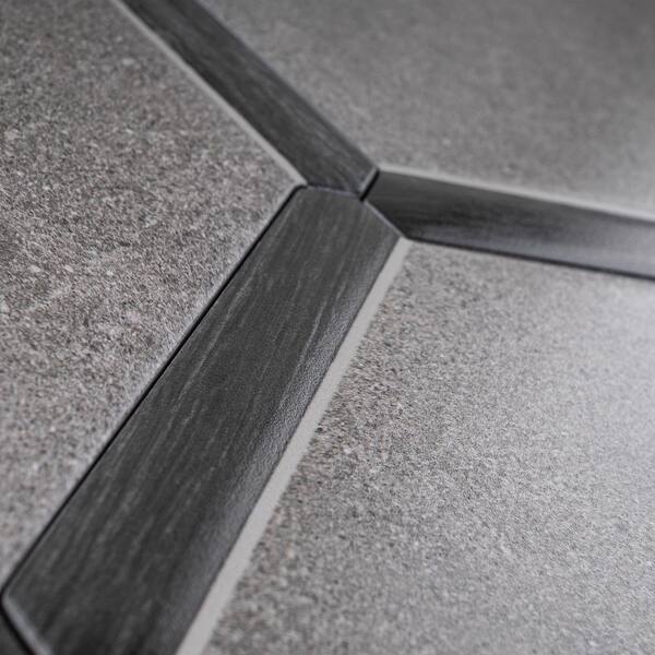 MOLOVO Denia Ebano Gray Hexagon 8.58 in. x 9.89 in. Matte