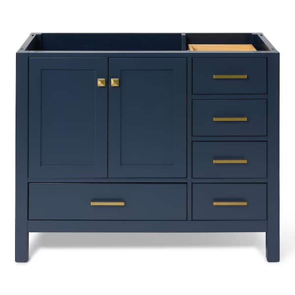 ARIEL Cambridge 42 in. W x 21.5 in. D x 34.5 in. H Freestanding Bath Vanity Cabinet Only in Midnight Blue