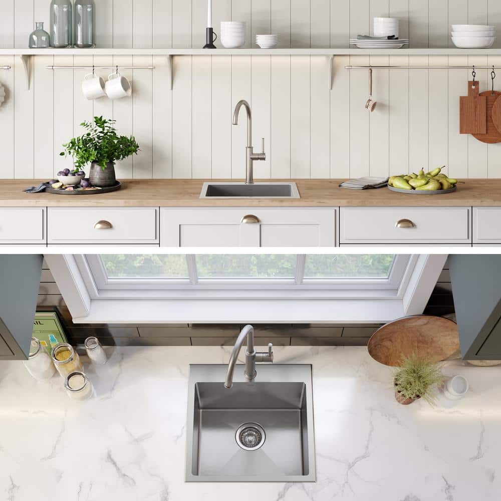18" Satin Stainless Steel Drop-In Single Bowl Kitchen Sink