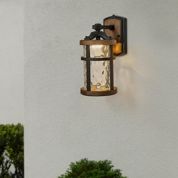 Koda Williams Black Outdoor LED Wall Lantern with Power Outlet