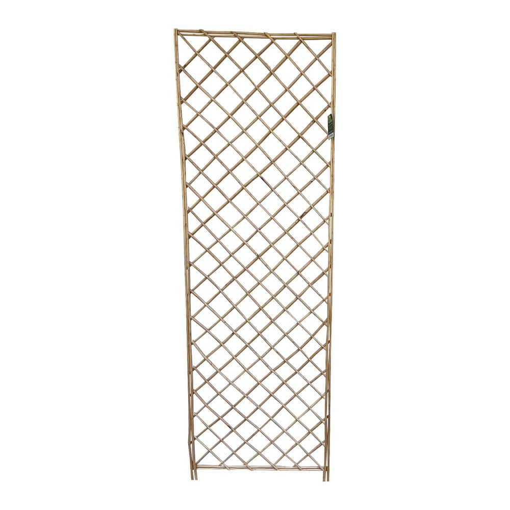 72'' Light Brown Willow Wood Lattice Trellis Panel