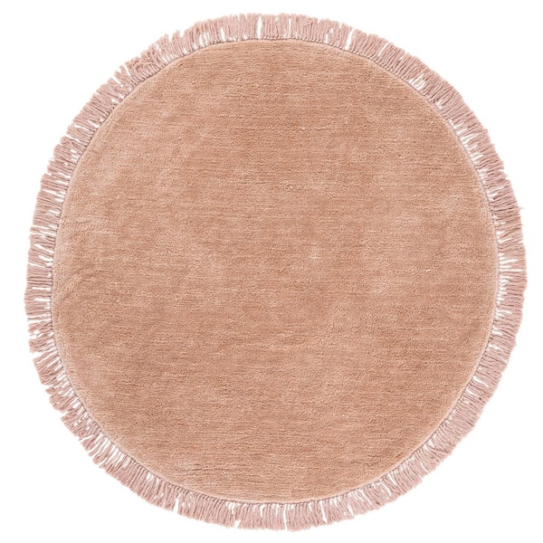 Vermont 5 ft. x 5 ft. Round Beige Minimalist Solid Round Area Rug
