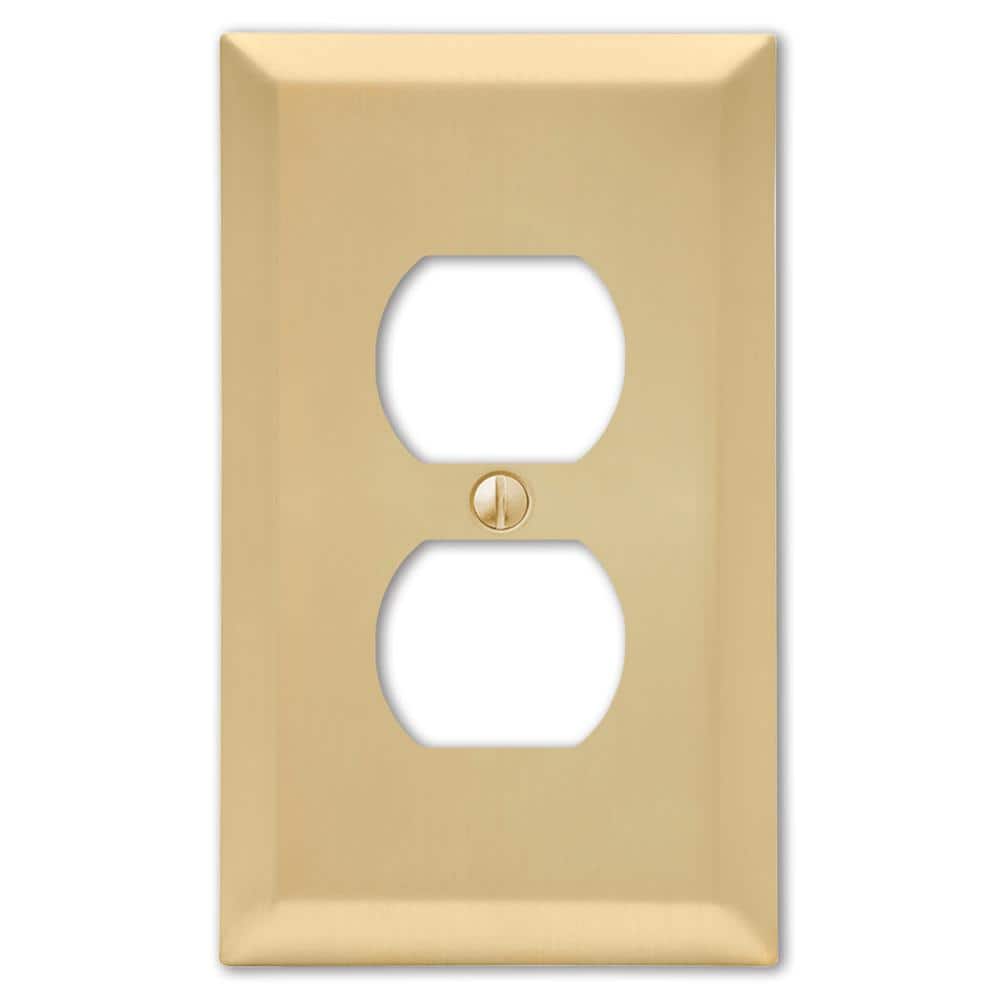 Amerelle Satin Brass 2-Gang Stamped Steel Duplex Wall Plate