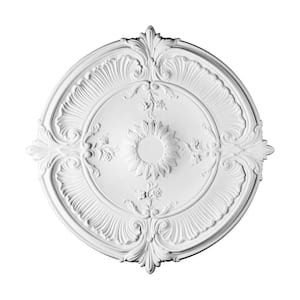 27-1/2 in. x 2-3/8 in. Acanthus Primed White Polyurethane Ceiling Medallion