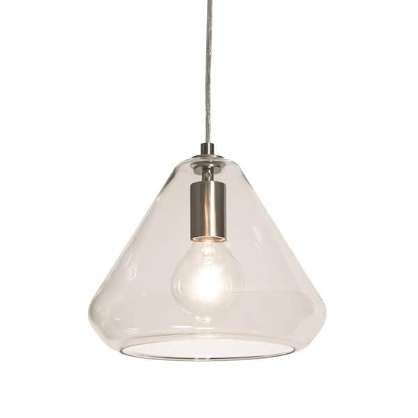 Aspects Armitage 1-Light Satin Nickel Pendant with Glass Shade