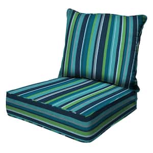 Outdoor Deep Seating Lounge Chair Cushion Stripe Poolside