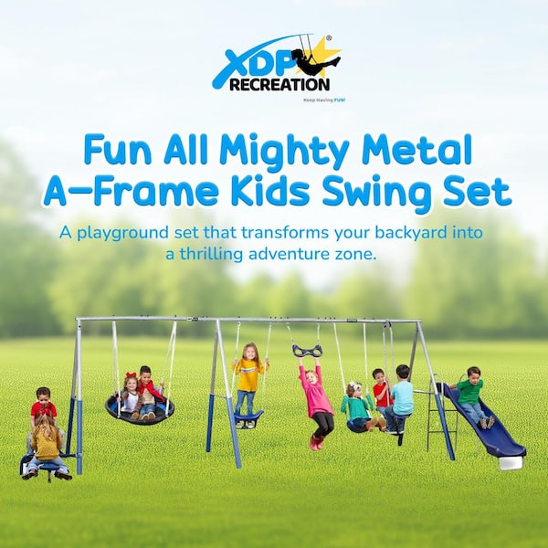 XDP Recreation Fun All Mighty Swing Set w/See Saw, Super Disc