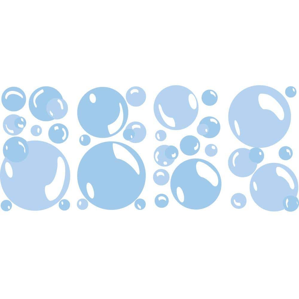 Blue Vinyl Bubble Peel and Stick Wall Decals