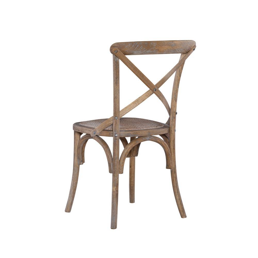 Set of 2 Gray Wood Armless Side Chairs