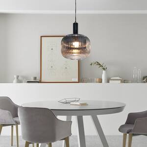 Langley 1-Light Contemporary Pendant with Grey Glass Shade