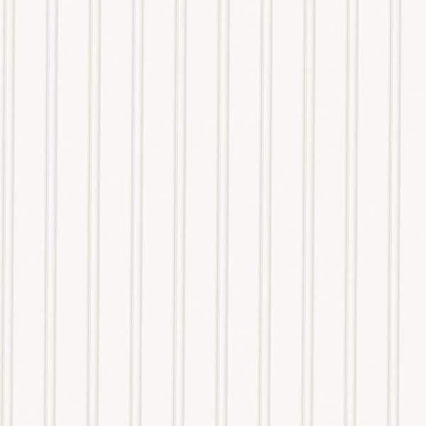 Bead Board White Paintable Prepasted Wallpaper