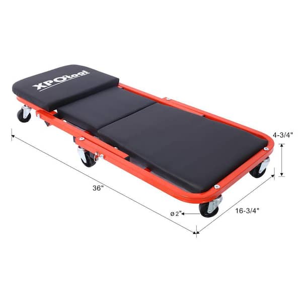 Damodpoy 300 lb. Capacity Red Steel Garage Mechanics Chair with