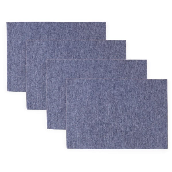 TOWN & COUNTRY LIVING Somers 13 in. W x 17.5 in. L Denim Blue Polyester Placemat (Set of 4)