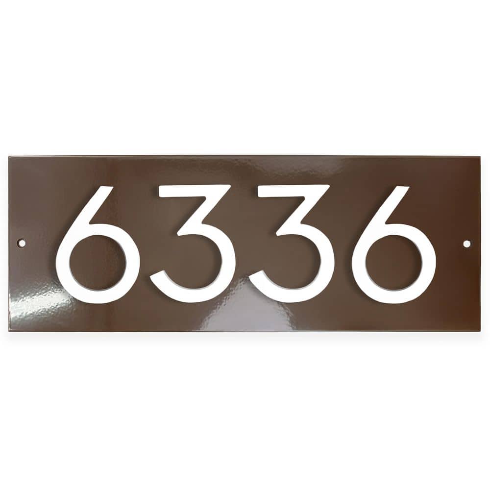 "Horizontal Floating Modern Address Plaque (4"" Numbers-4 Characters)-Roman Bronze/White" price history on PriceWatchPro