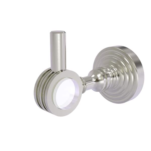 Allied Brass Pacific Grove J-Hook Robe/Towel Hook with Dotted Accents in Satin Nickel