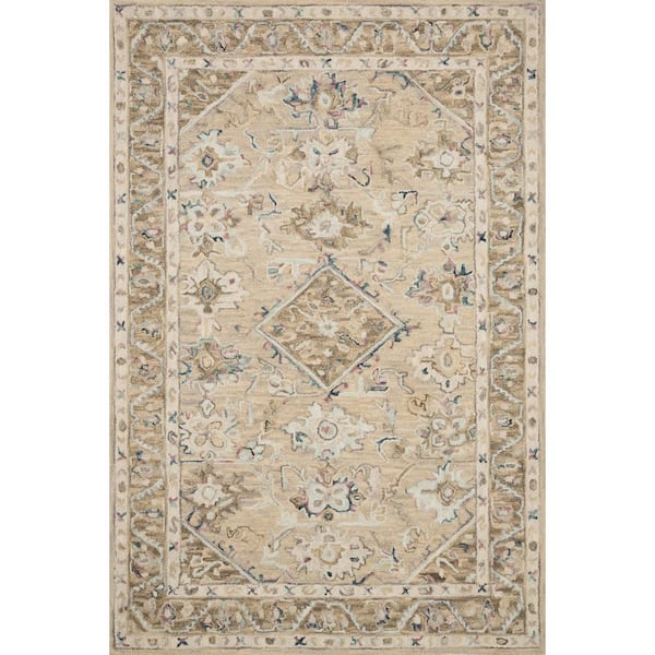 LOLOI II Beatty Beige/Ivory 2 ft. 6 in. x 7 ft. 6 in. Traditional 100% Wool Runner Rug