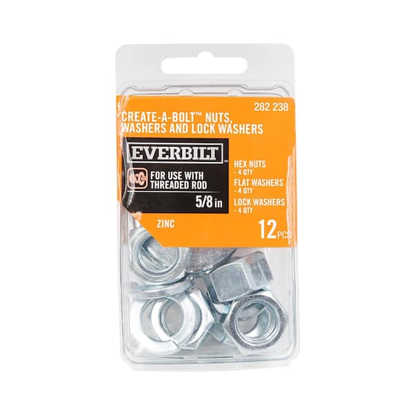 5/8 in. Zinc-Plated Create-A-Bolt with Nuts, Washers and Lock Washers (4 of Each Piece)