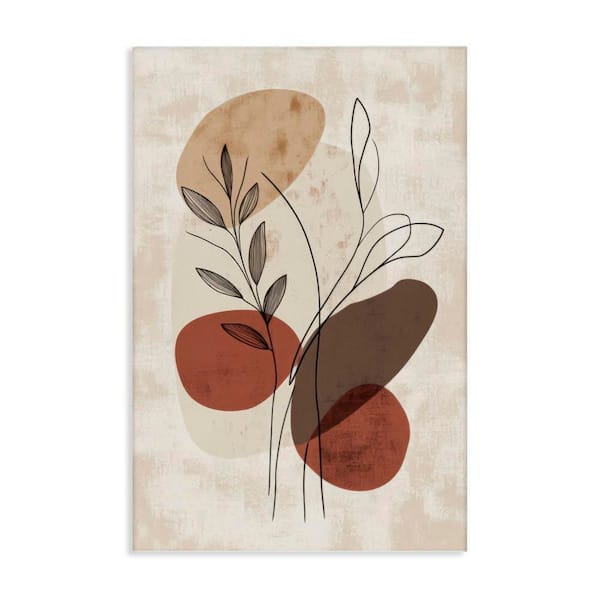 Stupell Industries Sprig Outlines Neutrals by LSR Design Studio Unframed Nature Graphic Art Print 24 in. x 16 in.