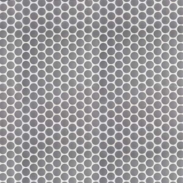 Jeffrey Court Thunderhead Gray 11.375 in. x 12.25 in. Penny Round
