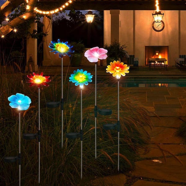 6 Pack Solar Garden Lights Outdoor Decor, Stake Yard Figurine