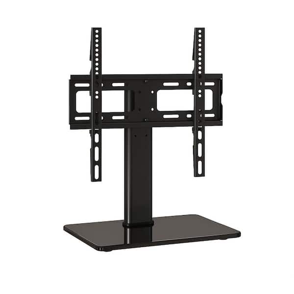 Universal Swivel TV Stand Table Top Mount for 27 in. - 60 in. TVs Height Adjustable Tempered Glass Base Holds 88 lbs.