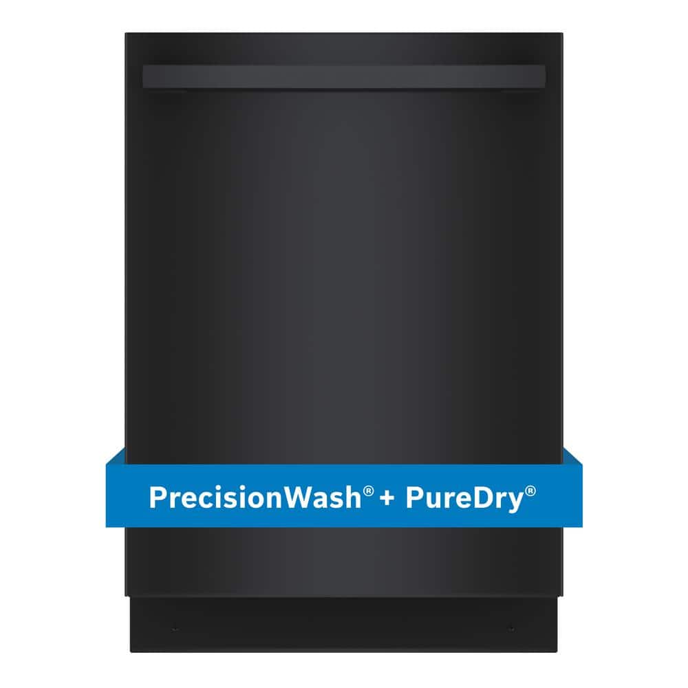 Bosch 100 Series Premium 24 in. Black Top Control Tall Tub Dishwasher with Hybrid Stainless Steel Tub, 46 dBA