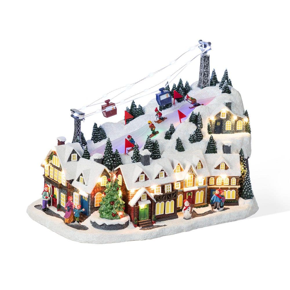 11.5 in. H Christmas Oversized Resin Lighted Musical Skiing Christmas Village Table Decor with Timer price history on PriceWatchPro