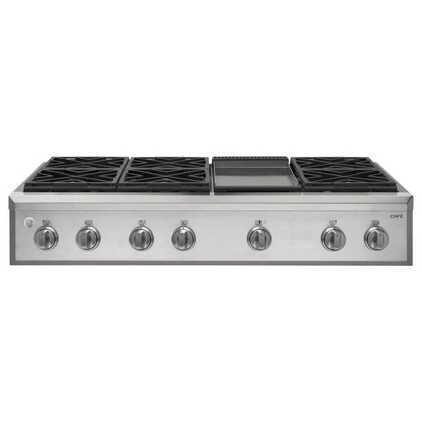 Cafe 48 in. Gas Cooktop in Stainless Steel with 6 Burners with Griddle