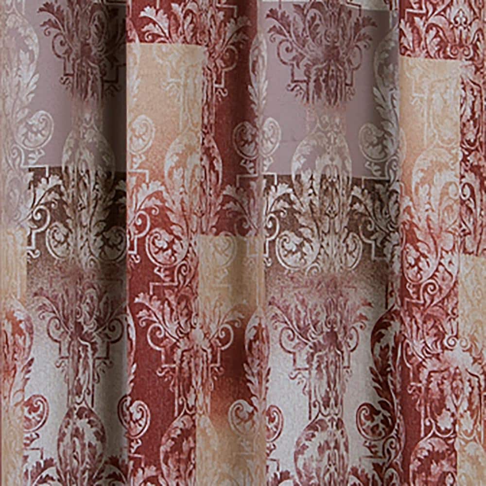 Marsala Red Polyester Room-Darkening Grommet Curtain Panel