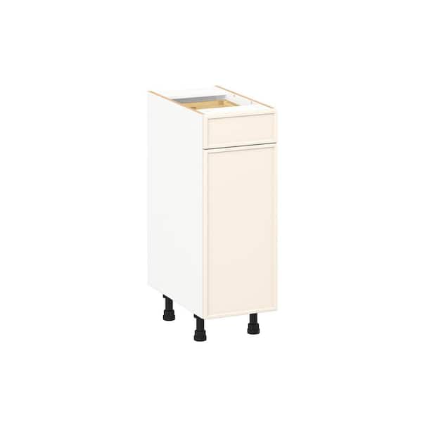 Fairview 12 in. W x 21 in. D x 34.5 in. H Assembled Slim Shaker Bath Base Kitchen Cabinet in Washed Linen with 1-Drawer