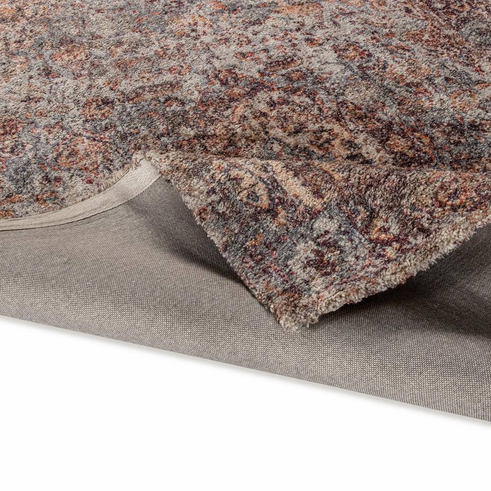 Distressed Red and Gray 8' x 10' Synthetic Area Rug