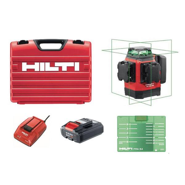 Hilti 33 ft. 30-MG Multi-Green Laser Kit (Includes Battery, Charger and Case) 3622326 - The Home Depot