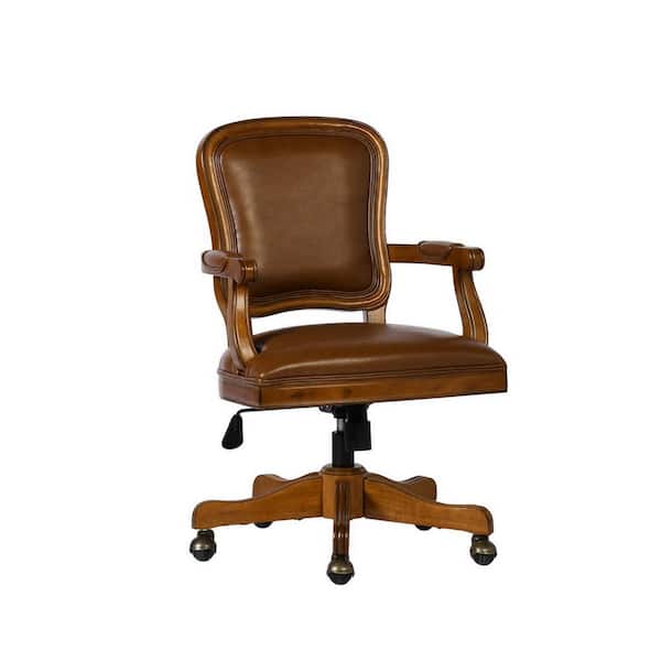 Homy Casa Kerri 25 in. Brown Upholstered Task Chair