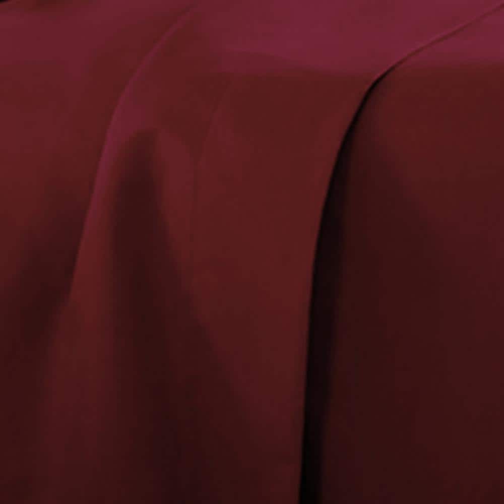 King Size Burgundy Cotton Polyester Microfiber 6-Piece Bed Sheet Set