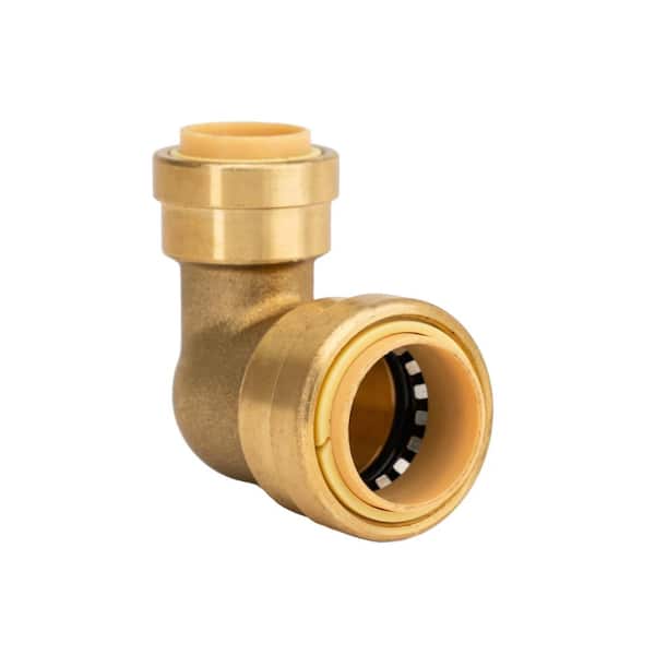 QUICKFITTING 1 in. x 3/4 in. Push-to-Connect Brass 90° Reducing Elbow Fitting